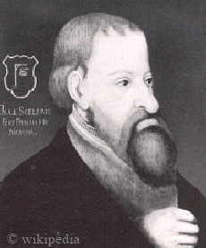 J�rgen Wullenwever, B�rgermeister der Hansestadt L�beck auf einem Spott-Portait, das um das Jahr 1537 entstanden ist. Besonders interessant ist in diesem Zusammenhang die Darstellung eines Galgens. - J�rgen Wullenwever ist am 24. September 1537 bei Wolfenb�ttel am Hohen Gericht am Lechlumer Holz hingerichtet worden.  -  Mehr Informationen auf unserer Seite ,,Pers�nlichkeiten der Hansegeschichte"  -  HIER KLICKEN.