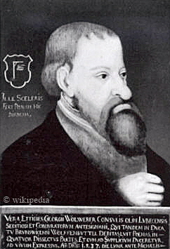 B�rgermeister J�rgen Wullenwever auf einem Spottportrait aus dem Jahre 1537   -   F�r eine gr��ere Darstellung klicken Sie auf das Bild.